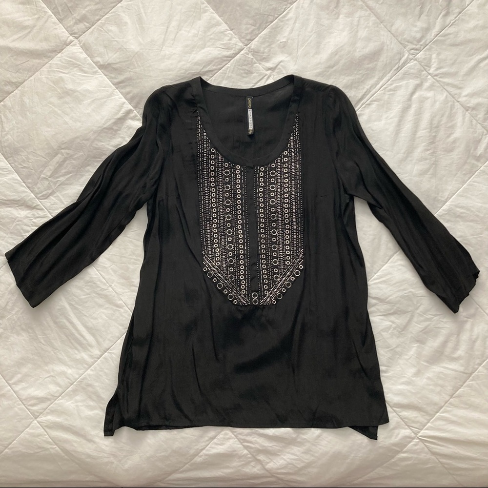 Plenty by Tracy Reese, black, women’s Medium, long sleeve blouse, brand new